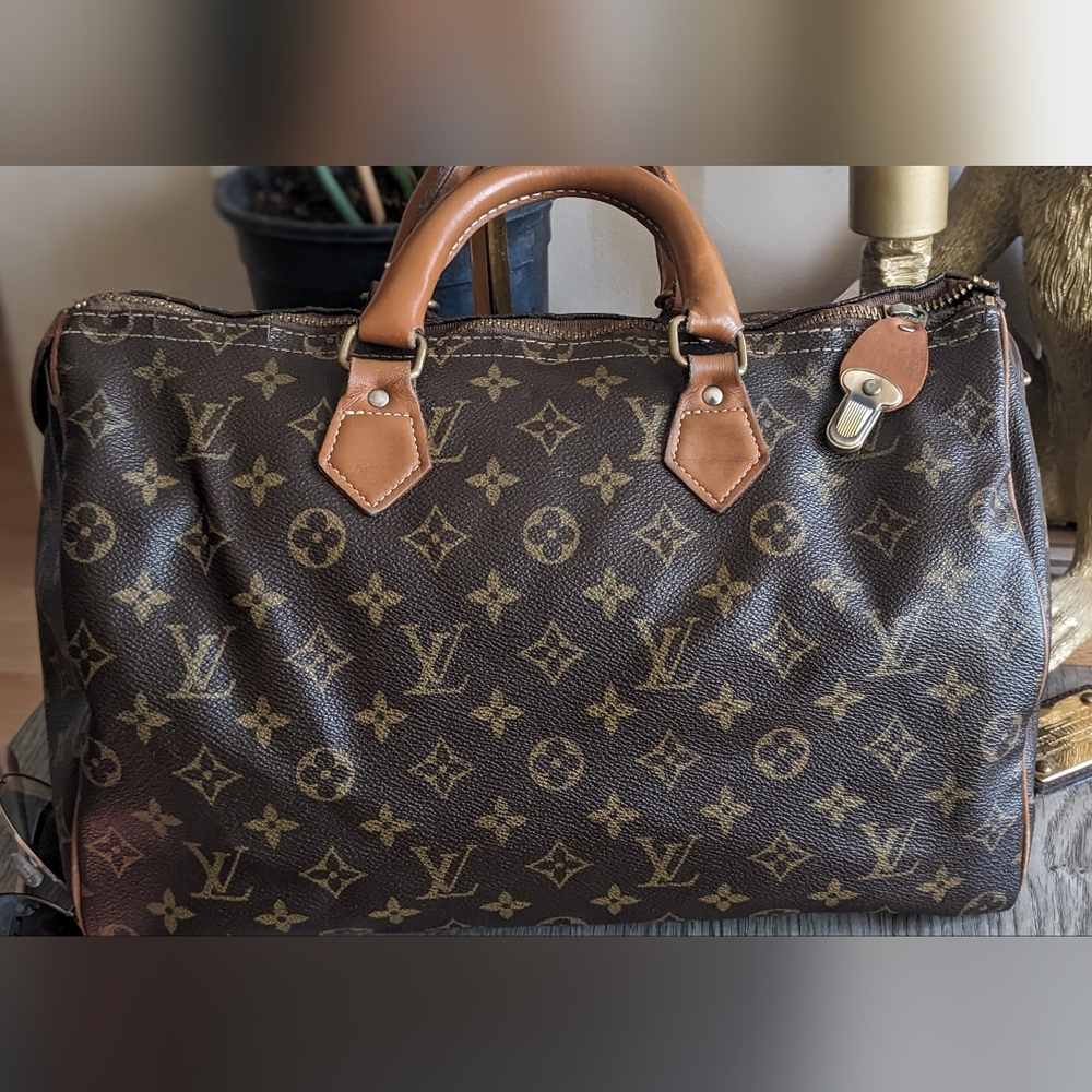 Louis Vuitton Vintage Speedy 30 Brown Duffel Bag Monogram